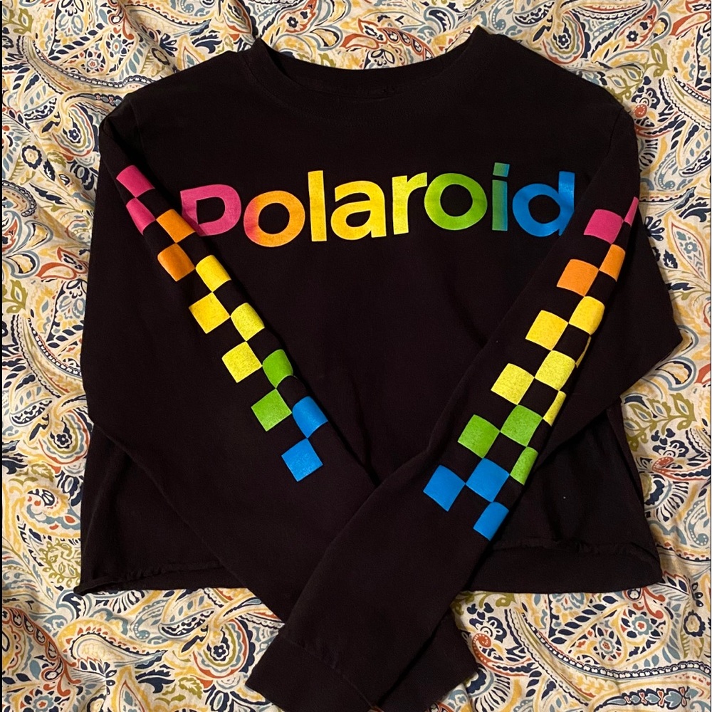 Polaroid crop-top long sleeve
